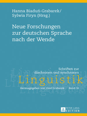 cover image of Neue Forschungen zur deutschen Sprache nach der Wende